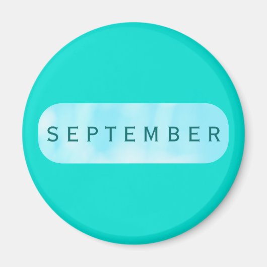 Septembre Turquoise Round Magnet par Janz (Devant)