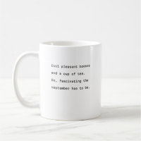 Septembre typographie de tasse de café poésie cool