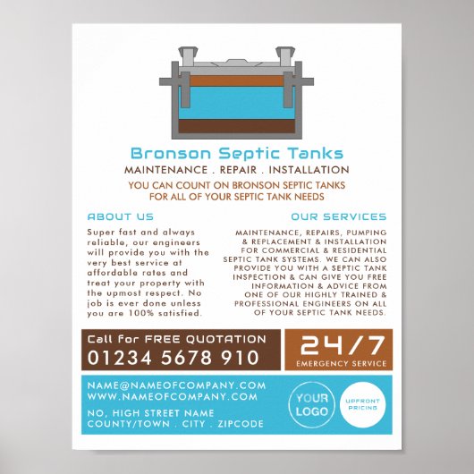 Septic Tank, Septic Company, Septic Engineer Poster (Voorkant)