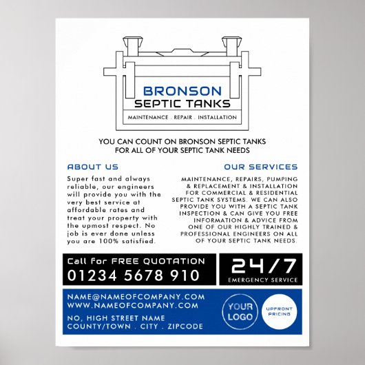 Septic Tank, Septic Company, Septic Engineer Poster (Voorkant)