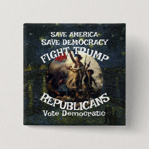 Septische Conservatieve Fascistische Rechtse Kwaad Vierkante Button 5,1 Cm