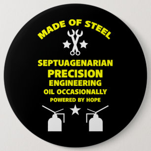 Septuagenarische verjaardag ronde button 6,0 cm