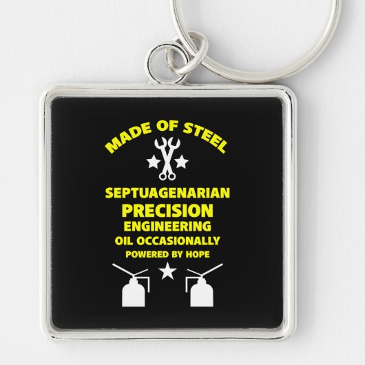 Septuagenarische verjaardag sleutelhanger (Voorkant)