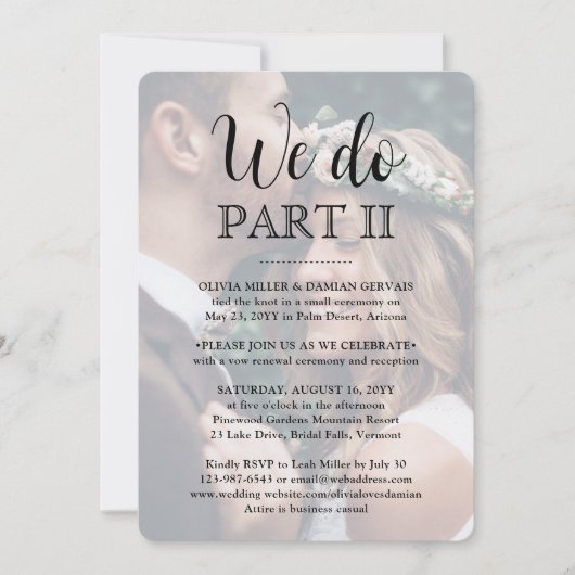 Sequel Weddenschap Eenvoudig script 2 Foto die we Kaart (Voorkant)