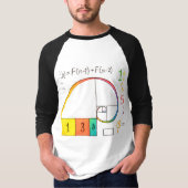 Séquence de Fibonacci et ratio d'or Math T-shirt (Devant)