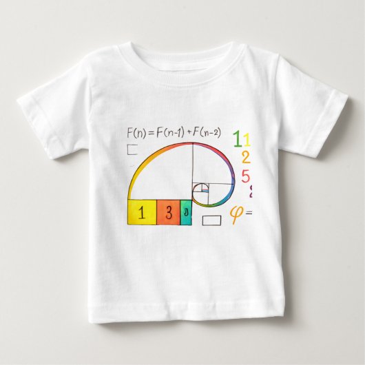 Séquence de Fibonacci et ratio d'or Math T-shirt (Devant)