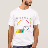 Séquence de Fibonacci et ratio d'or Math T-shirt
