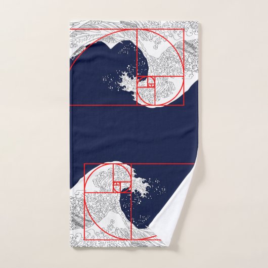 Séquence Fibonacci et la Grande Vague (Serviette à main)