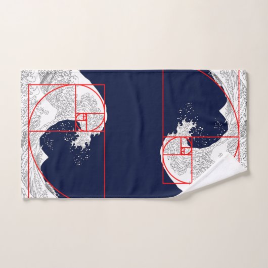 Séquence Fibonacci et la Grande Vague (Serviette à main)