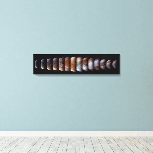 Sequence of Juno Spacecraft Approach to Jupiter Canvas Afdruk (Insitu (Houten vloer))