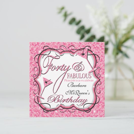 Séquence rose 40e anniversaire Invitations (Debout devant)