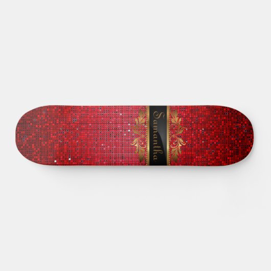 Séquence Rouge Disco Glitz Comp Skateboard (Horz)