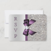 Séquences d'argent violet Faux Bow Diamond RSVP (Devant)
