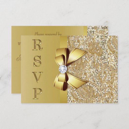 Séquences or Faux Bow Diamond RSVP (Devant / Derrière)