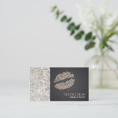 Séquences & Silver Gold Lips Carte de visite chic (Debout devant)