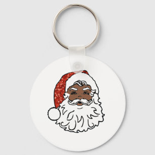 sequentie zwarte santa claus sleutelhanger