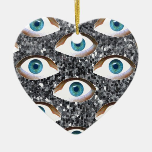 sequiëren van ogen keramisch ornament (Voorkant)