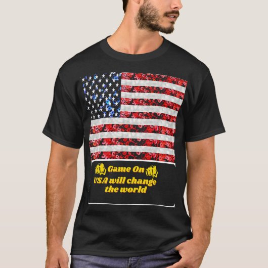 Sequin American Flag T-shirt (Voorkant)