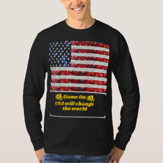 Sequin American Flag T-shirt USA