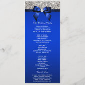 Séquin Argent Royal Blue Bow Wedding Programme (Dos)