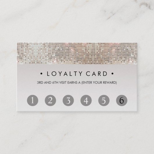 Sequin Beauty Salon 6 Punch Customer Loyalty Card (Voorkant)