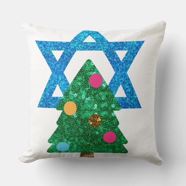 sequin christmukkah hanukkah kussen (Voorkant)