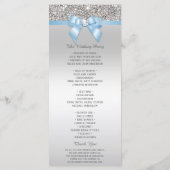 Séquin d'argent Baby Blue Bow Wedding Programme (Dos)
