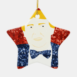 sequin donald trump keramisch ornament
