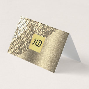 Sequin en Glitter/Gold Lux Visitekaartjes