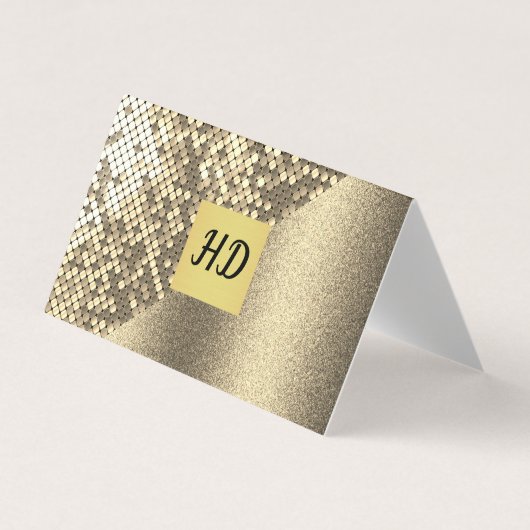 Sequin en Glitter/Gold Lux Visitekaartjes (Voorkant)