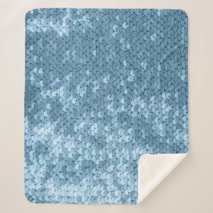 Sequin Fabric: Sky Blue Shimmer. Sherpa Deken