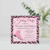 Séquin Glittering Ice Skate Party Invitations (Debout devant)