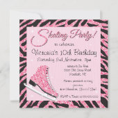 Séquin Glittering Ice Skate Party Invitations (Devant)