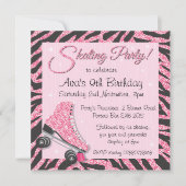 Séquin Glittering Roller Patinage Invitations (Devant)