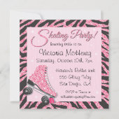 Séquin Glittering Roller Patinage Invitations (Devant)