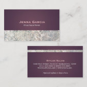 Sequin Glitzy Glam Purple Carte de visite (Devant / Derrière)
