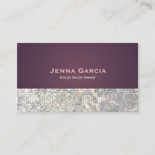 Sequin Glitzy Glam Purple Carte de visite (Devant)