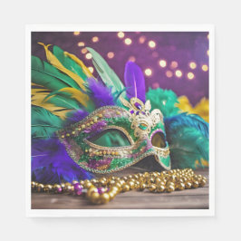 Sequin Mardi Gras masker met kralen Servet