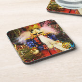 Sequin Notenkraker soldaat kerst ornament Bier Onderzetter (Linkerzijde)