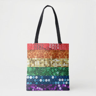 Sequin Pride Flag canvas tas Purse