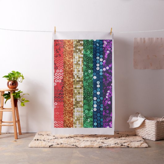Sequin Pride Flag Fabric Stof (Voorbeeld)