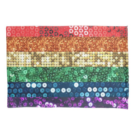 Sequin Pride Flag kussensloop Kussen hoesje (Voorkant)