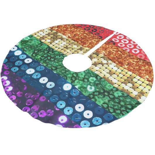 Sequin Pride Vlag Kerstmis Boom Rok Kerstboom Rok (Gekanteld)