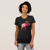 Sequin Printed Tropical Flamingo T-shirt (Voorkant volledig)