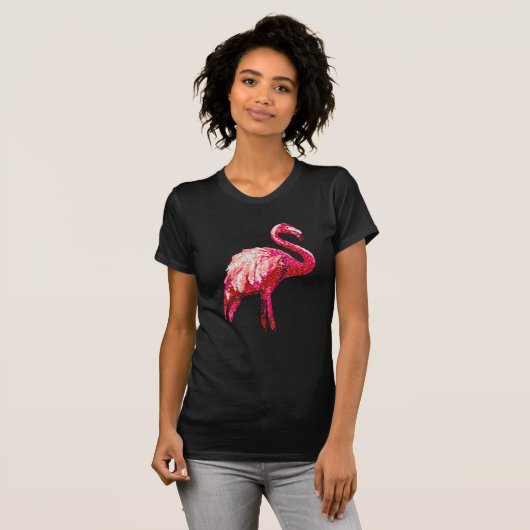 Sequin Printed Tropical Flamingo T-shirt (Voorkant volledig)