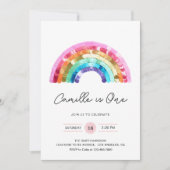 Sequin Rainbow Birthday party Invitation (Devant)