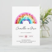 Sequin Rainbow Birthday party Invitation (Debout devant)