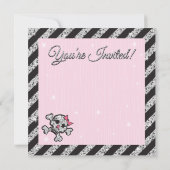 Sequin Skull Ice Skating Party Invitations Kaart (Achterkant)