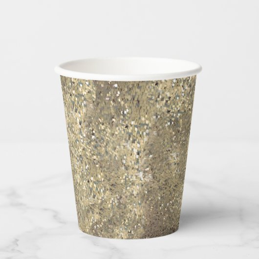 Sequin thema goud 70ste verjaardag papieren bekers (Voorkant)