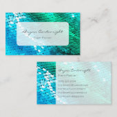 Sequin Visitekaartje Blue Green Mermaid (Voorkant / Achterkant)